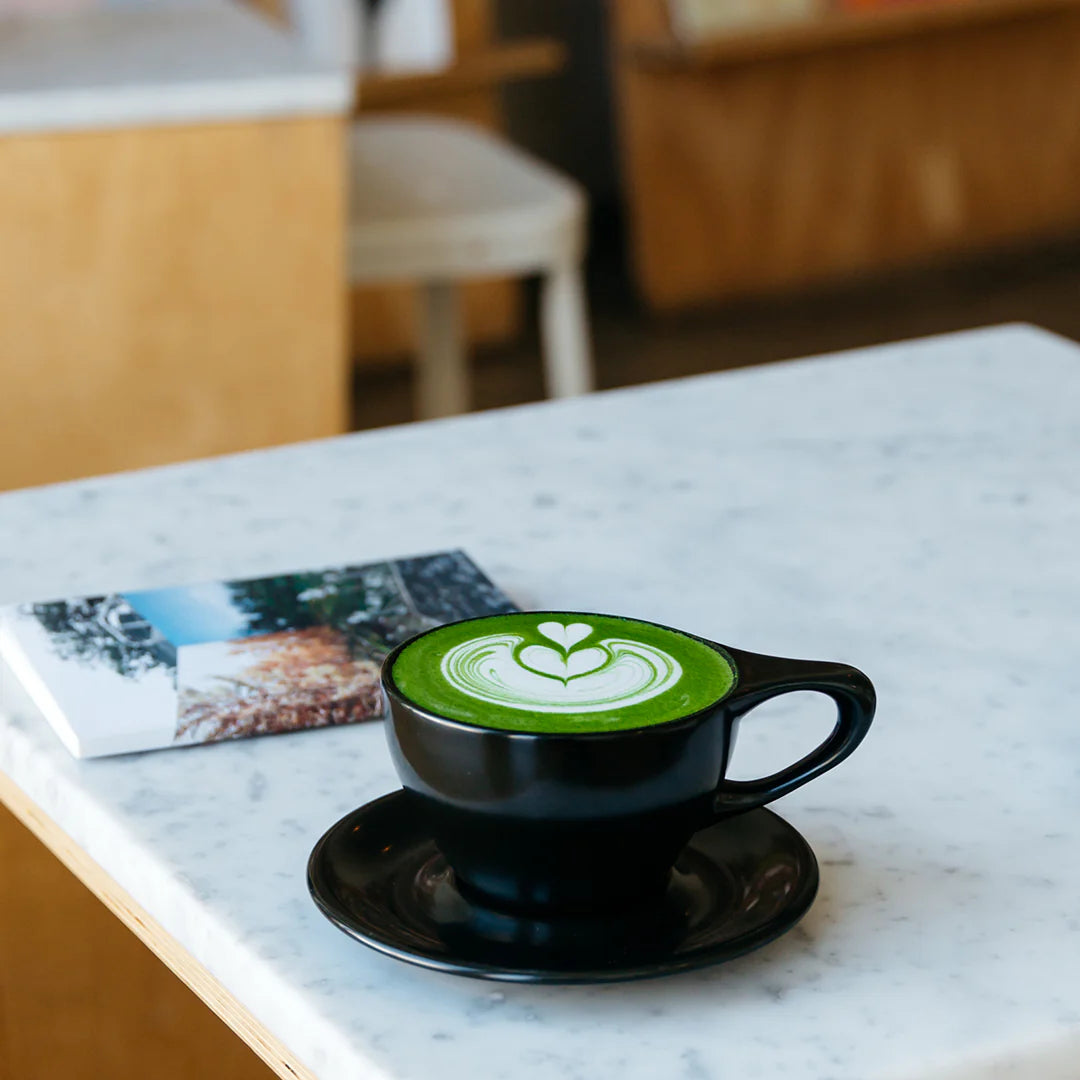 Porcelain Black Lino Small Latte 8oz/24cl