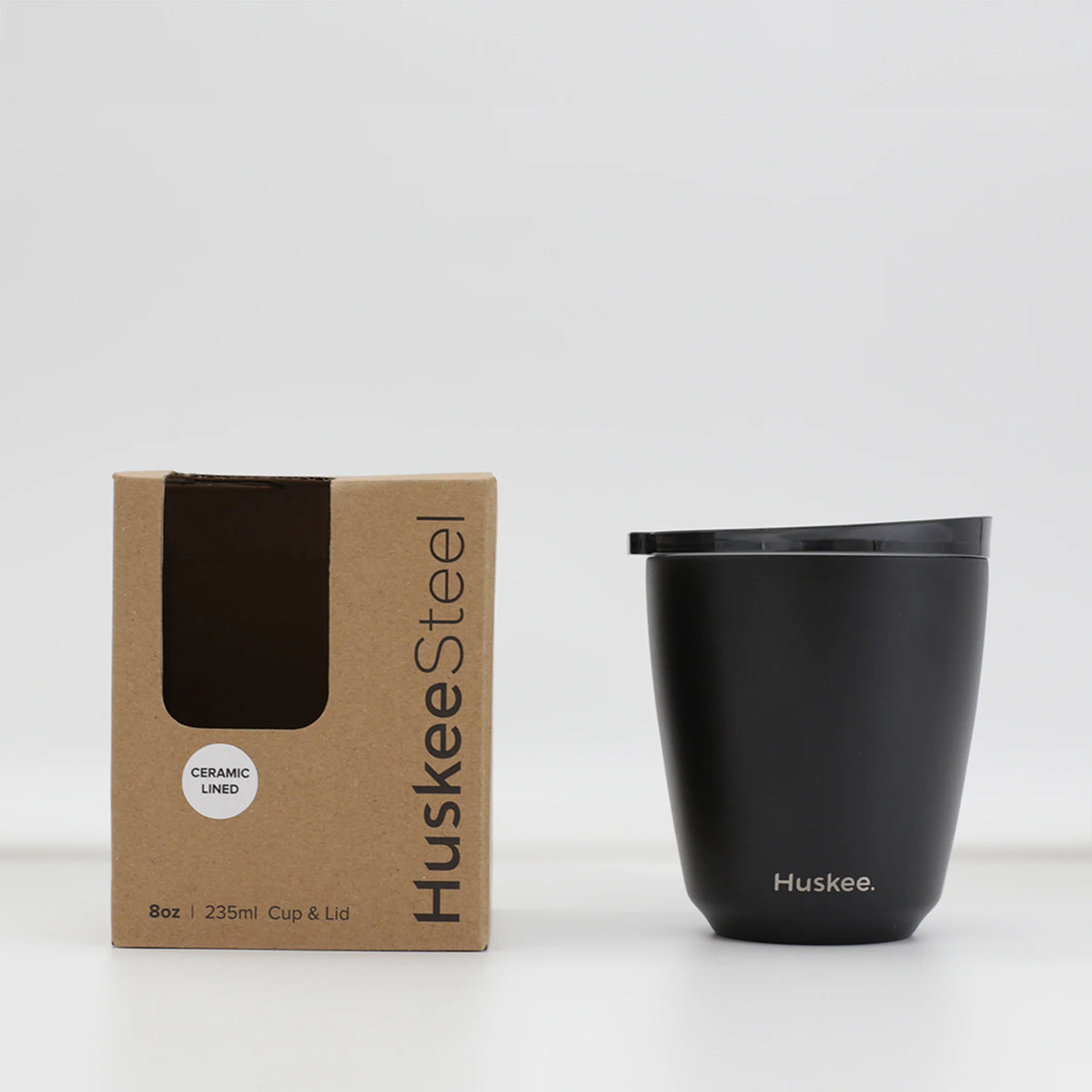Steel Cup & Lid 8oz Black