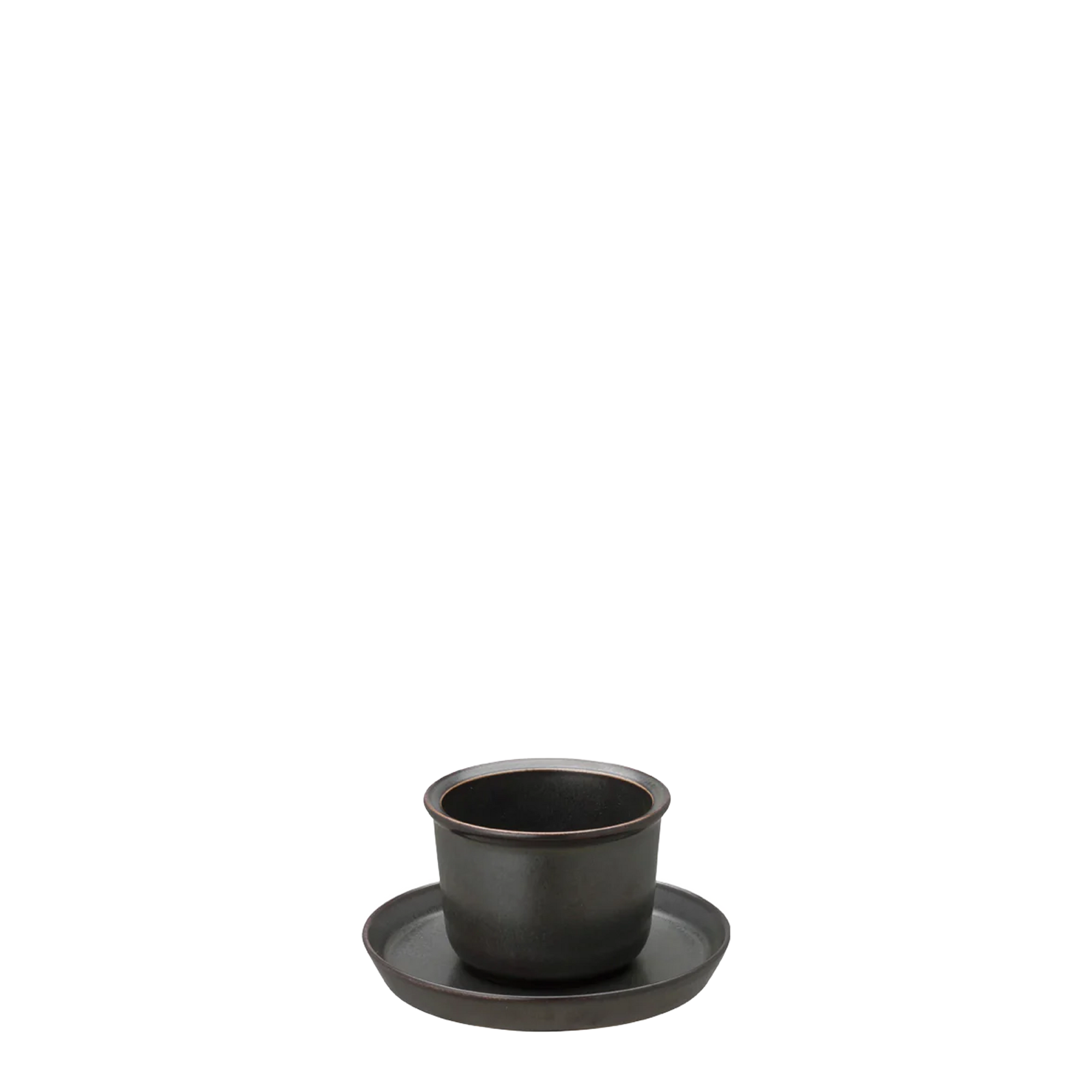 Leaves to Tea- cup & saucer 160ml black - Kinto