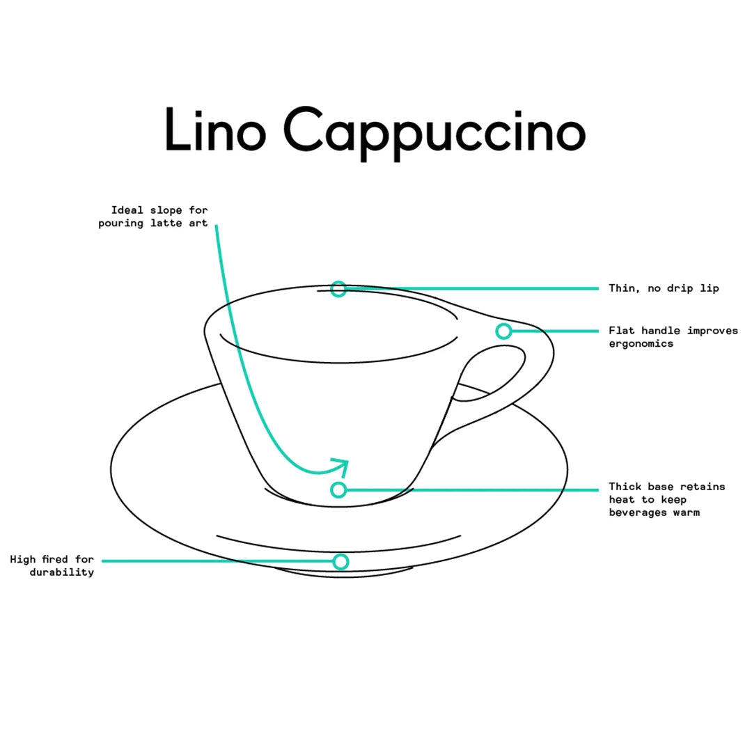 Porcelain Black Lino Dbl Cappuc 6oz /18cl