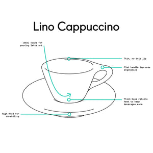 Porcelain Black Lino Dbl Cappuc 6oz /18cl