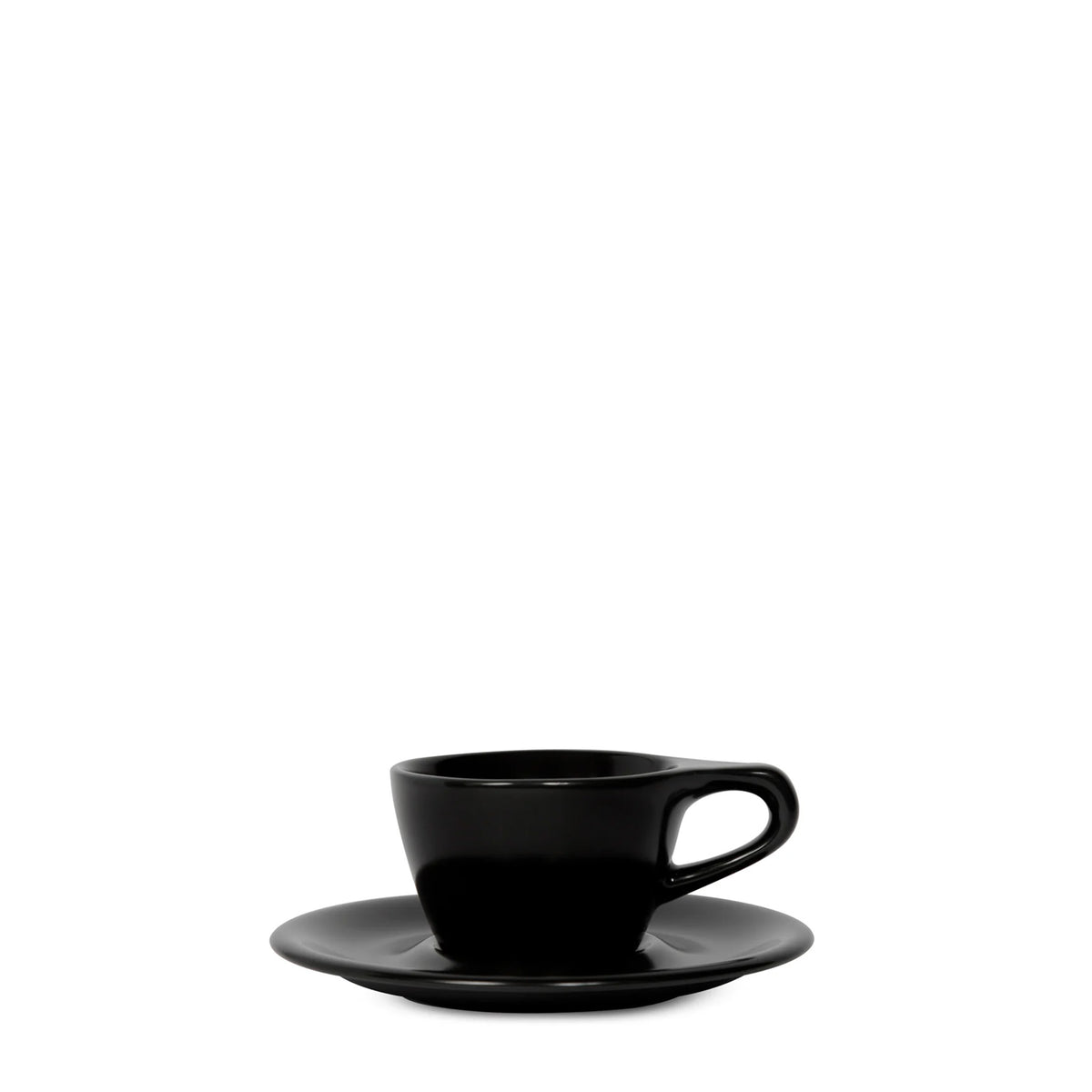 Porcelain Black Lino Single Cappuc 5oz /15cl