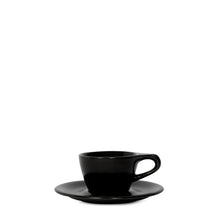 Porcelain Black Lino Single Cappuc 5oz /15cl