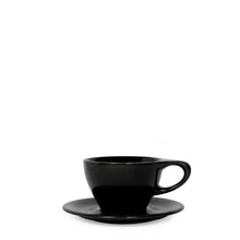 Porcelain Black Lino Small Latte 8oz/24cl