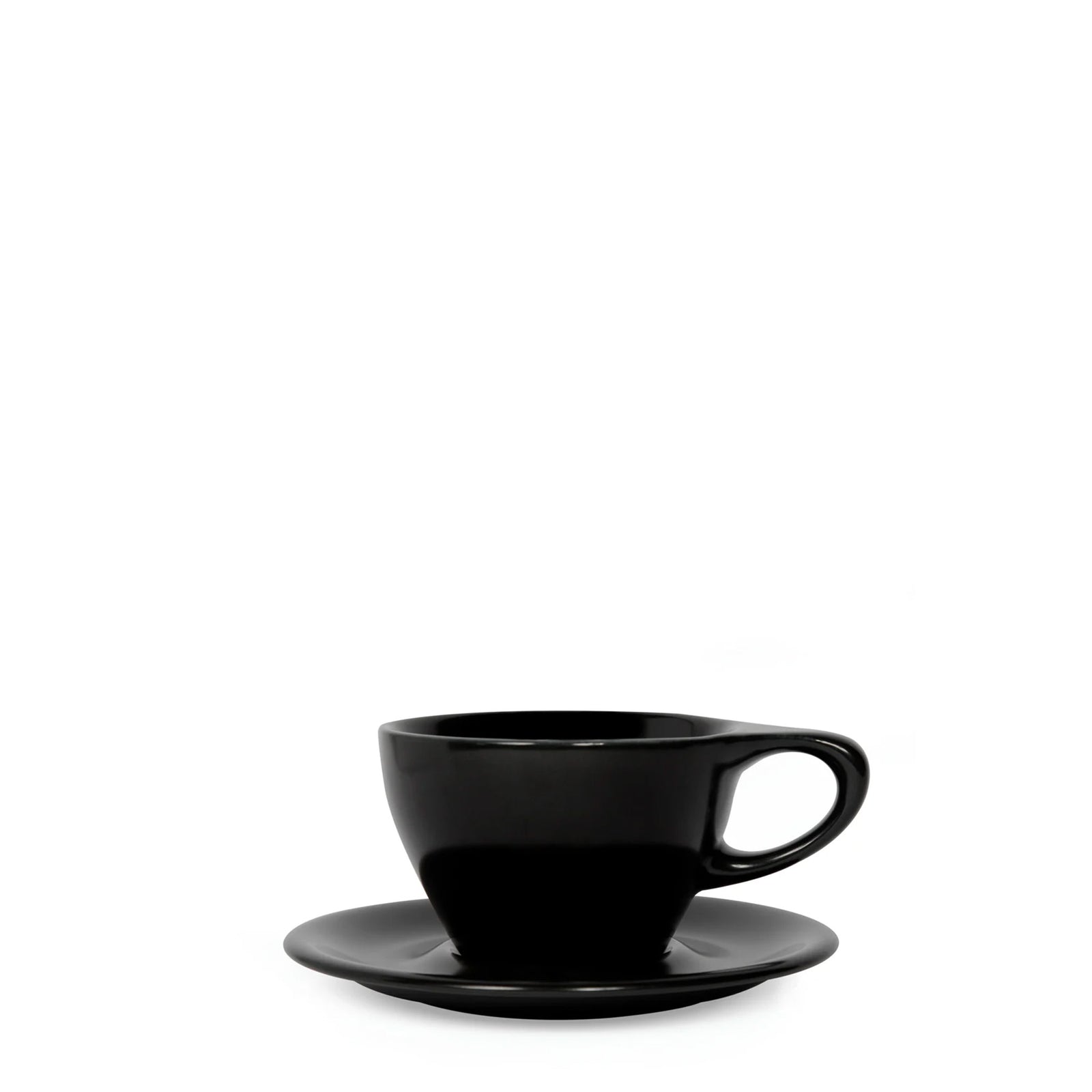 Porcelain Black Lino Small Latte 8oz/24cl