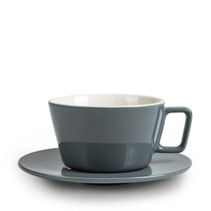 Latte Cup w/ saucer 35cl Gray- Peakabrew