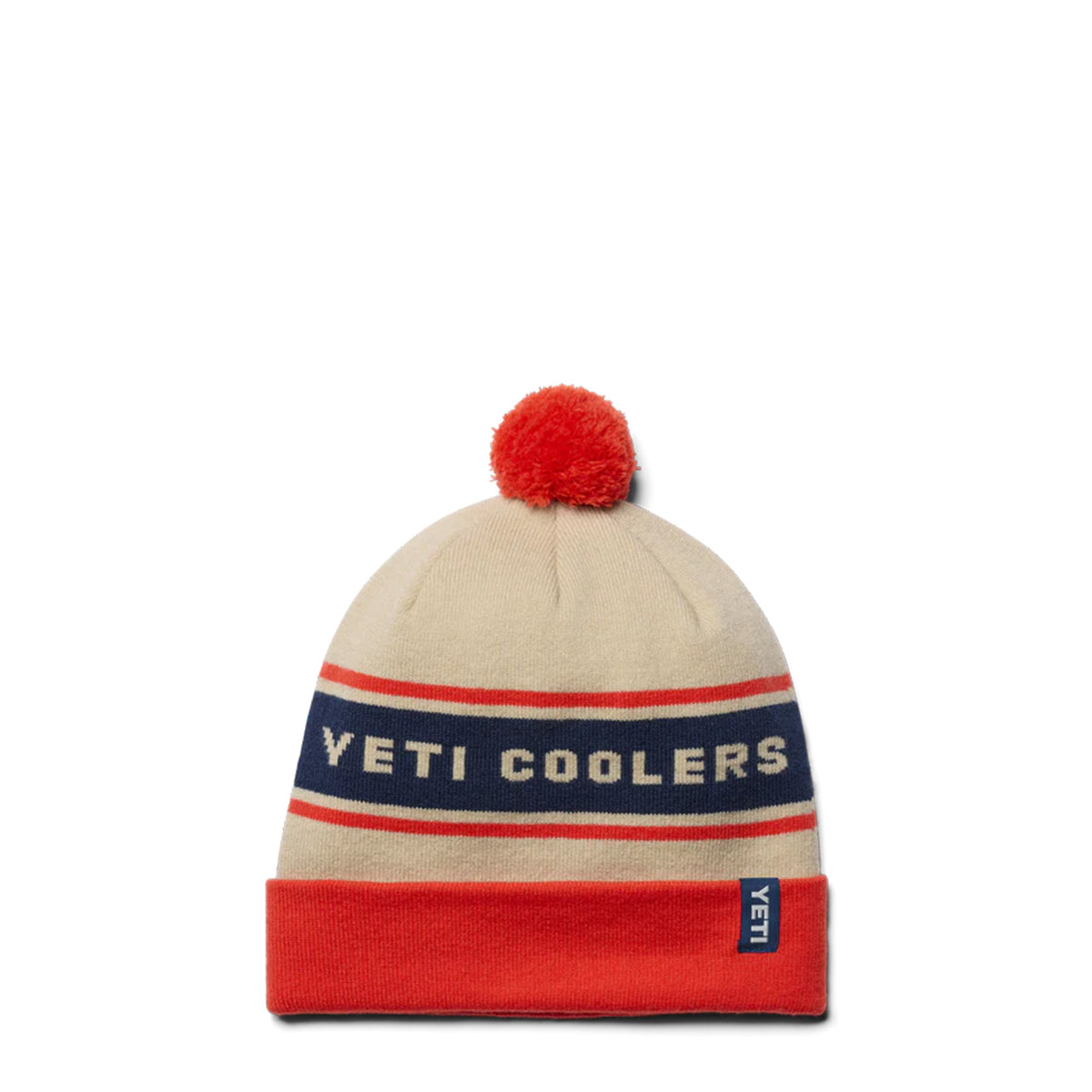 Pom Beanie White / Orange