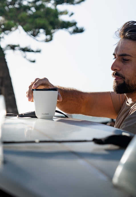Steel Mug & Lid 8oz White