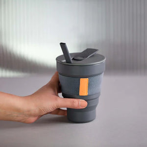 Mug Reusable/Fold. 16oz, Charcoal - Hunu
