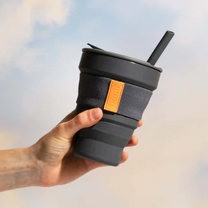 Mug Reusable/Fold. 16oz, Charcoal - Hunu