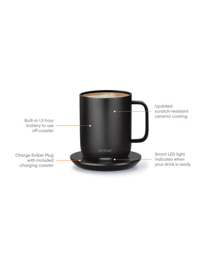 Electric Coffee Mug Black V2, 295ml - Ember - Espresso Gear