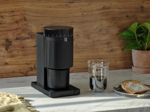 Black electric home coffee grinder Opus by brand Fellow