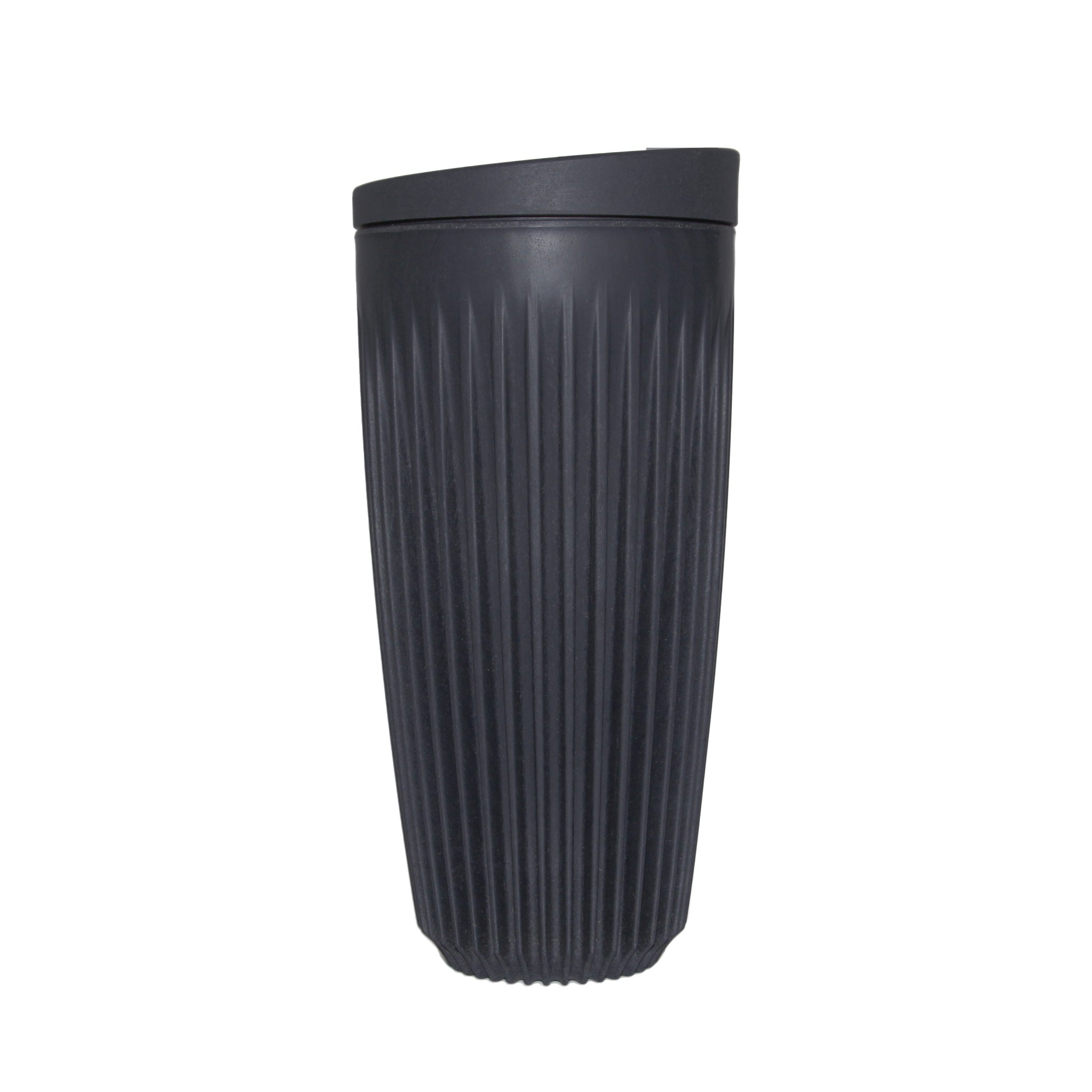 16 oz Reusable Plastic Coffee Cup w/Lid (Black)