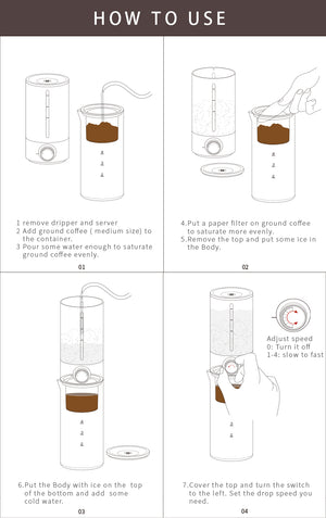 Cold Brew Clear Ice Dripper Set  - Timemore - Espresso Gear