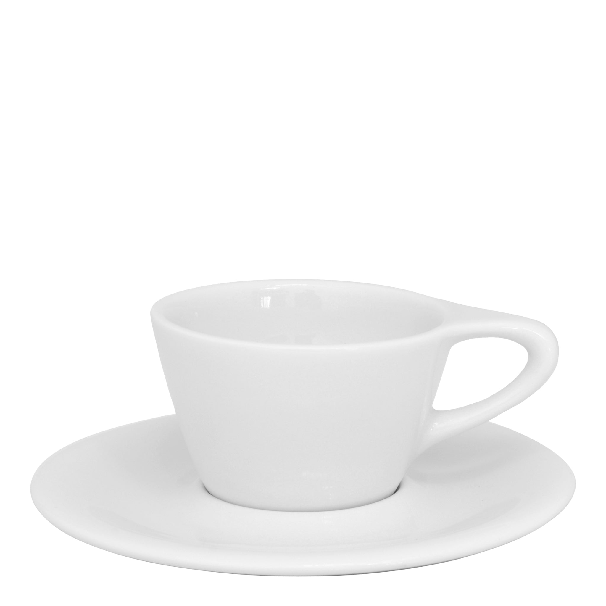 notNeutral Lino Double Cappuccino Cup & Saucer - White (6oz/177ml)