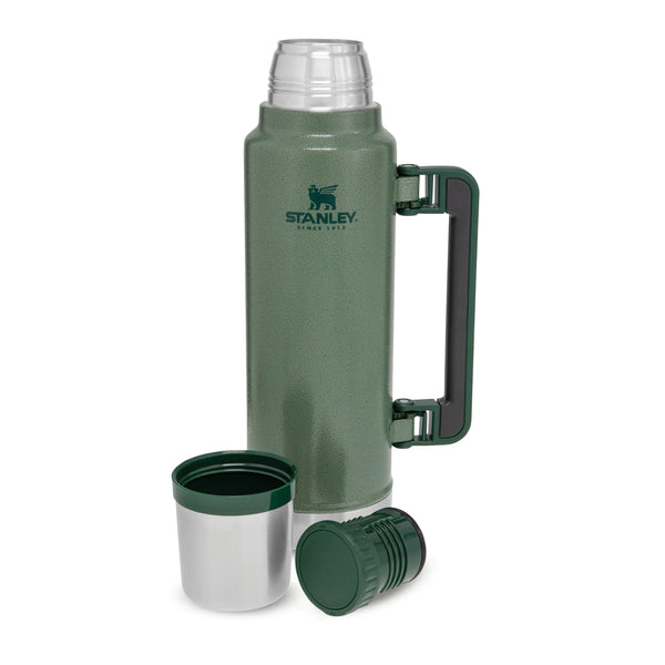 STANLEY Classic 10-00837-045 Flask 8 oz Capacity Stainless Steel Hammertone  Green 